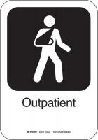 12L210 Outpatient Sign, 10 x 7 In, PL