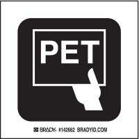 12L227 PET Sign, 4 x 4 In, SS