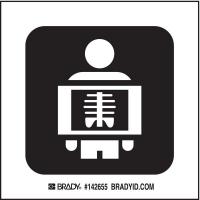 12L242 Radiology Sign, 4 x 4 In, SS