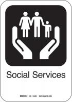 12L255 Social Serv Sign, 10 x 7 In, PL