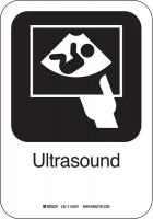 12L267 Ultrasound Sign, 10 x 7 In, PL