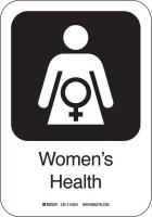 12L274 Womens Health Sign, 10 x 7 In, AL