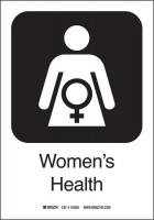 12L276 Womens Health Sign, 10 x 7 In, SS
