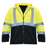 12M642 Hooded Jacket, Insulated, Yellow/Black, 2XL