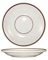 12N275 Saucer, 6 Dia, Brown Speckle, PK 36
