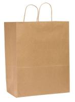 12R076 Shopping Bag, Brown, Traveler, PK 250