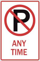 12R235 Parking Sign, 18 x 12In, R/WHT, Text, R7-1