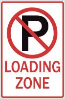 12R237 Traffic Sign, 18 x 12In, R/WHT, LDG Zone