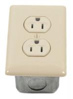 12R408 Std Duplex Outlet, No Wire, 115V, Beige