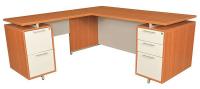 12T378 Office Desk, L-Shape, OneDesk Series, Amber