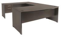 12T442 Office Desk, U-Shape, Sandia, Mocha Walnut