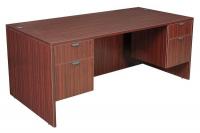 12T475 Office Desk, Legacy Series, 71W, Mahogany