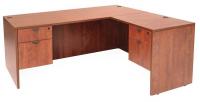 12T492 Office Desk, L-Shape, Legacy, 60W, Cherry