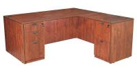 12T495 Office Desk, L-Shape, Legacy, 66W, Cherry
