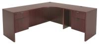 12T499 Office Desk, L-Shape, Legacy, 66W, Mahogany
