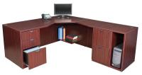 12T509 Office Desk, L-Shape, Legacy, 71W, Mahogany
