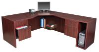 12T512 Office Desk, L-Shape, Legacy, 71W, Mahogany