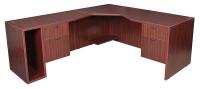 12T518 Office Desk, L-Shape, Legacy, 71W, Mahogany