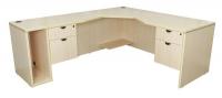 12T519 Office Desk, L-Shape, Legacy, 71W, Maple