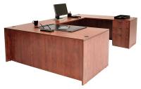 12T520 Office Desk, U-Shape, Legacy, 66W, Cherry