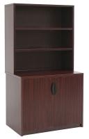 12T554 Hutch w/ Storage Cabinet, Legacy, Mahogany