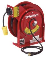 12T744 Cord Reel, 15A, 125V, 45Ft, Red, Single 5-15R