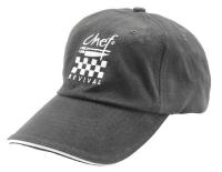 12V955 Chef Baseball Cap, Black Hat/White Logo