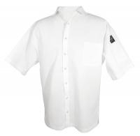 12W019 Cook Shirt, Unisex, White, Short Sleeve, S