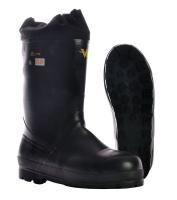 12W784 Insulated Boots, Steel Toe, Black, 7, PR