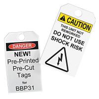 12X319 Safety Tag, Black/Red/White, Tag Stock