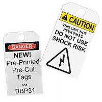 12X320 Safety Tag, White, Tag Stock