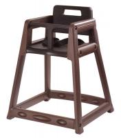 12Y381 Plastic High Chair/Casters, Gray