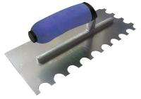 13A629 Notched Trowel, U, 2-Sided, 11x4-1/2, Steel