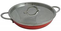 13C047 Saute Pan/Skillet, Red, 1 Qt, w/ Lid