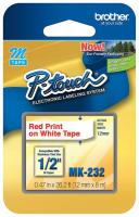 13C555 Label Tape, White/Red, 26-1/5 ft. L