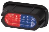 13D543 Warning Light, LED, Blue/Red, Rect, 3-7/8 L