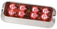 13D548 Warning Light, LED, Red, Surf, Rect, 5 In L