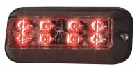 13D553 Warning Light, LED, Red, Surf, Rect, 5 In L