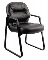 13E944 Guest Chair, Black Leather