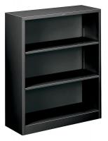 13E994 Steel Bookcase, 3-Shelf, 41 H, Black