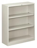 13E996 Steel Bookcase, 3-Shelf, 41 H, LtGray