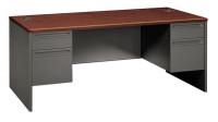 13F003 Desk, 36 In.D, Mahogany/Charcoal