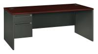 13F007 Desk, 36 In.D, Mahogany/Charcoal