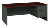 13F009 Desk, 36 In.D, Mahogany/Charcoal