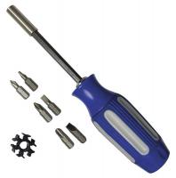 13F106 Multi-Bit Screwdriver, Mag, 7-in-1, 7 Pcs