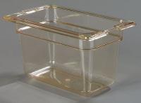 13F223 Food Pan, Ninth-Size, Amber, PK 6