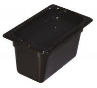 13F224 Food Pan, Ninth-Size, Black, PK 6