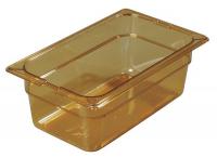 13F234 Food Pan, Third-Size, Amber, PK 6