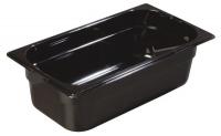 13F235 Food Pan, Third-Size, Black, PK 6