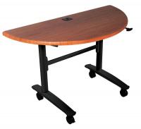 13F611 Table, Mobile, Flip Top, 1/2 Round, Blk Chry